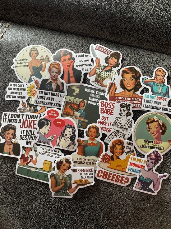 Other - 🖤 17 Vintage Retro Humor Sticker Pack - Assorted Colors